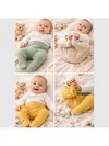 Angeltouch Pantolon Patikli Raporlu 3'lü Set Kız-Erkek Unisex Bebek 6-9 Ay
