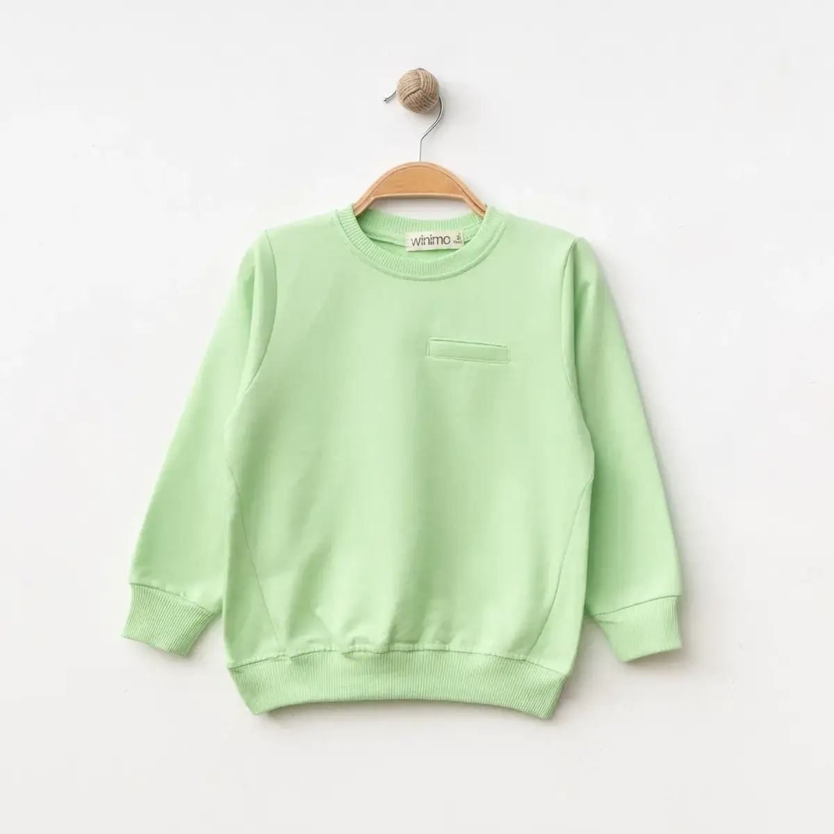 Winimo Sweatshirt Parçalı Basic Fıstık Yeşili