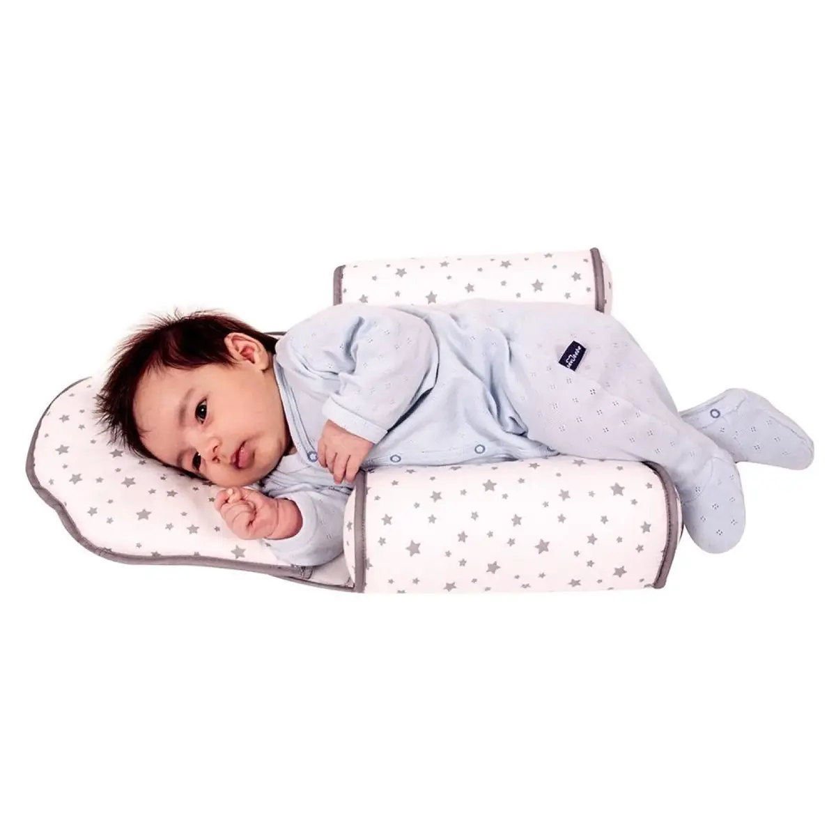 Sevi Bebe Kafa Şekillendirici Yastık ve Yan Yatış Yastığı Gri Yıldız Sevi Bebe Kafa Şekillendirici Yastık ve Yan Yatış Yastığı Gri Yıldız