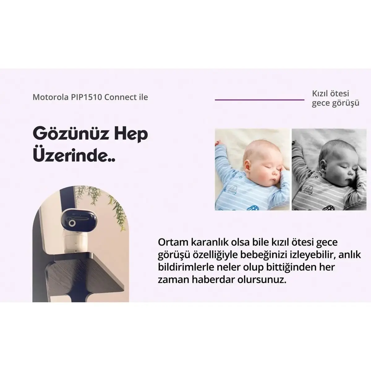 Motorola PİP1510 FHD Wifi  Connect Bebek Kamerası 5 inç LCD