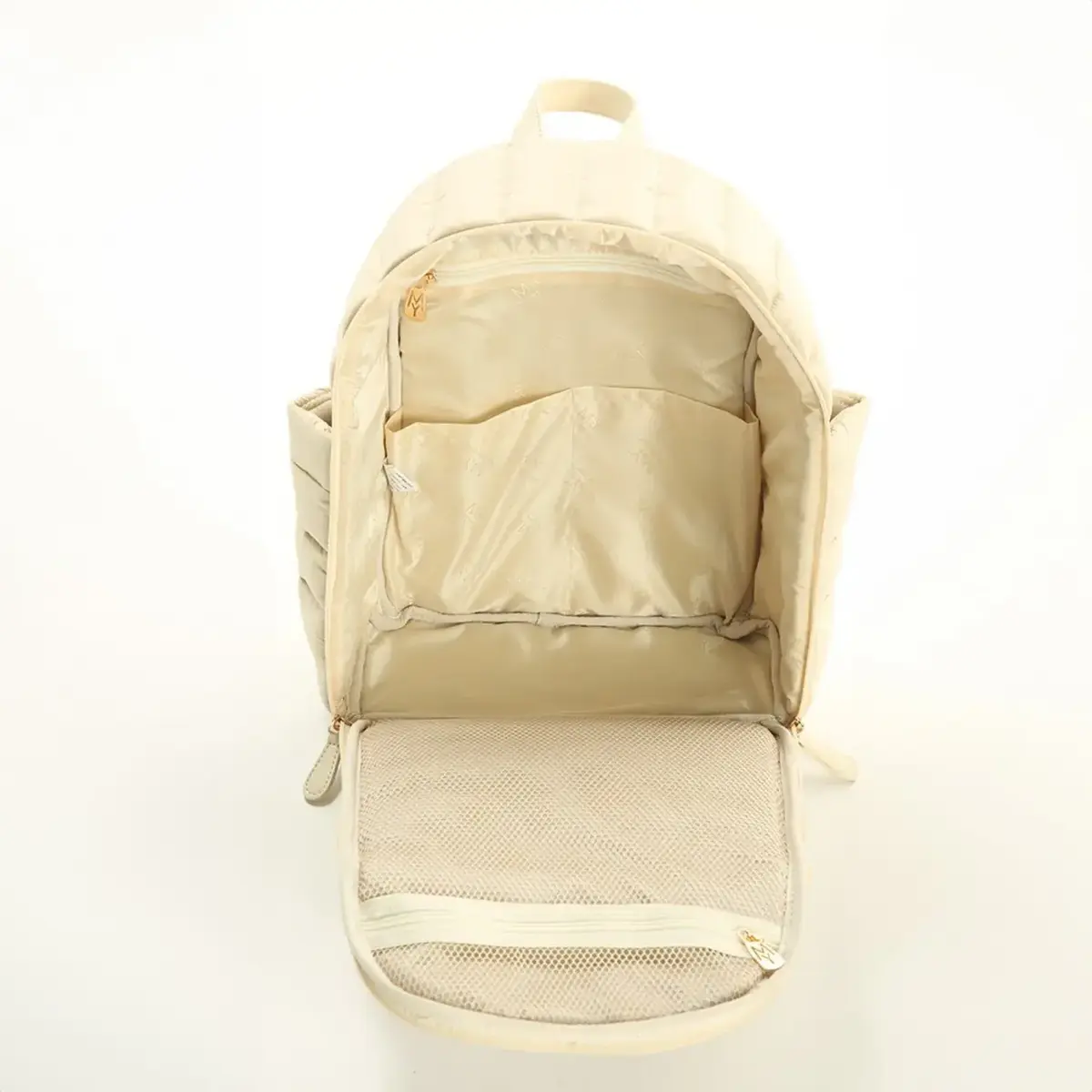 M&Y Collection Puff Deri Sırt Çantası Krem / Cream