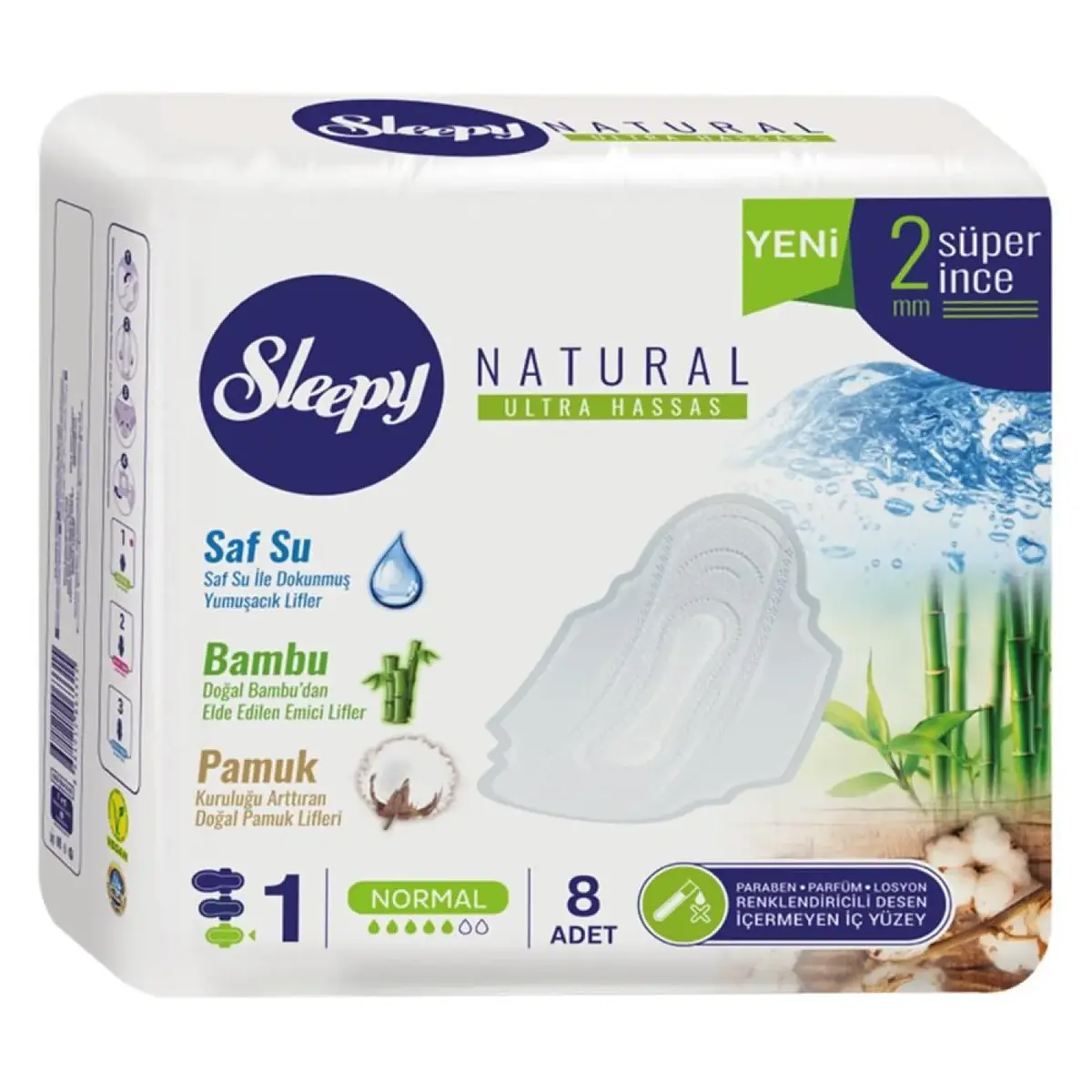 Sleepy Natural Hijyenik Ped 8li Normal