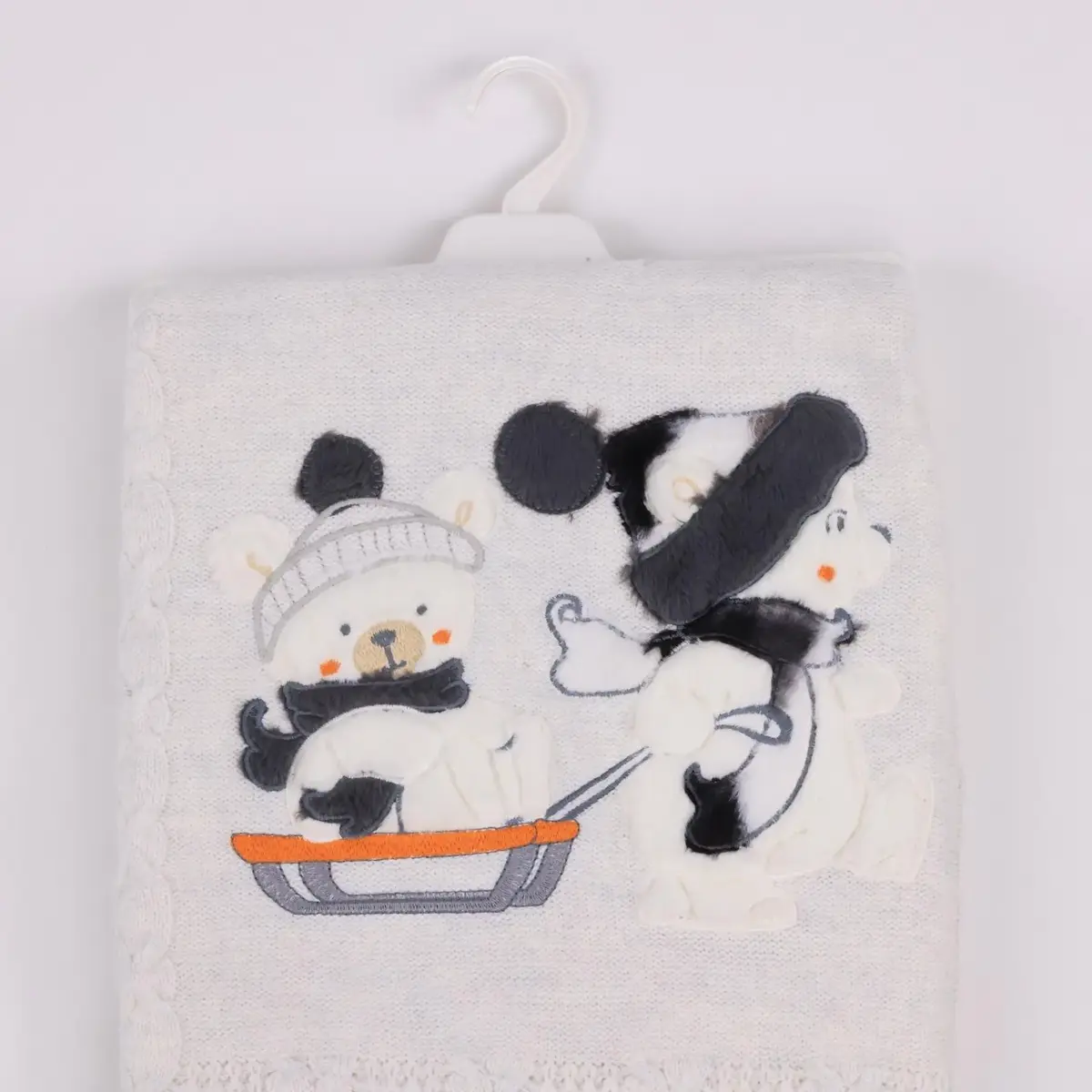 Mini Damla Battaniye Triko Kızaklı 80x100cm Gri