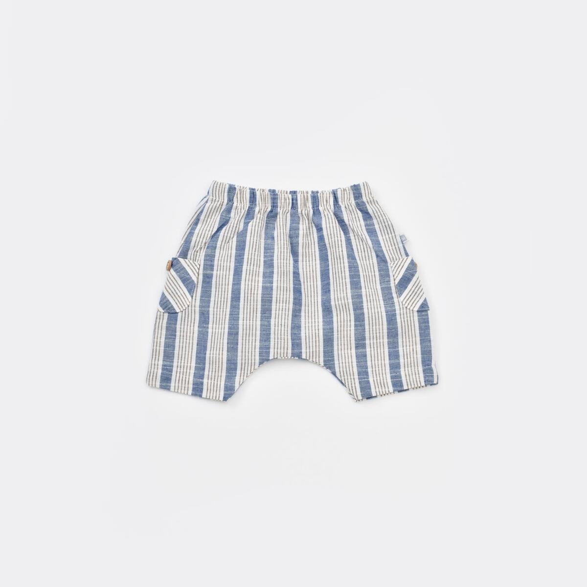 Bibaby 2li Takım Şortlu Stripe Sytle Lacivert - Bej