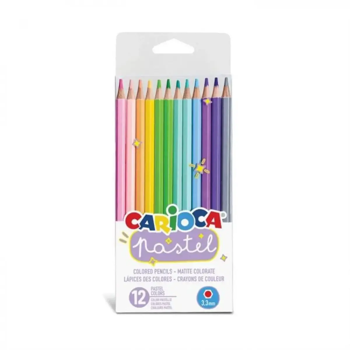 Carioca Pastel Renkler Kuru Boya Kalemi 12li