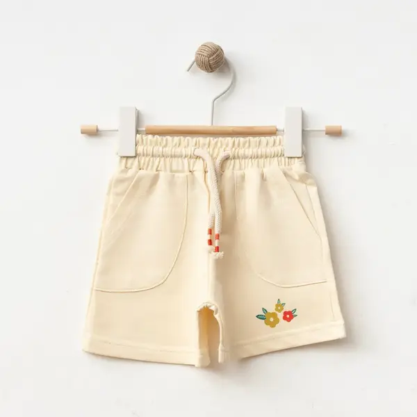 Winimo Şort Çiçek Baskılı Krem