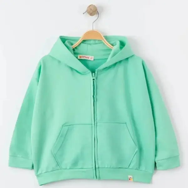 Tiffany Sweatshirt Kapüşonlu Fermuarlı Oversize Theme Mint
