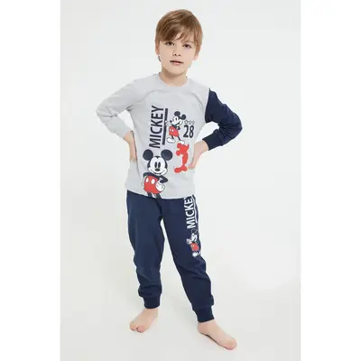 RolyPoly Mickey Mouse Pijama Takımı Gri Melanj