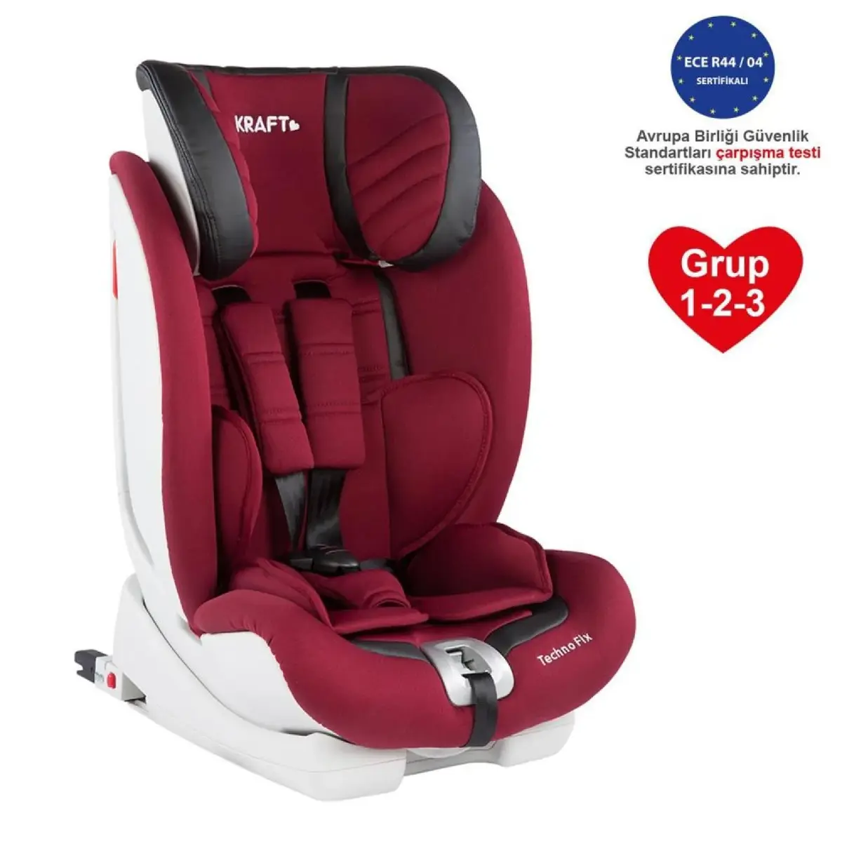Kraft Techno Fix Oto Koltuğu 9-36 Kg Bordo