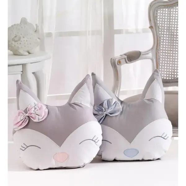 Momishop Bebek Dekoratif Yastık Fox Mavi