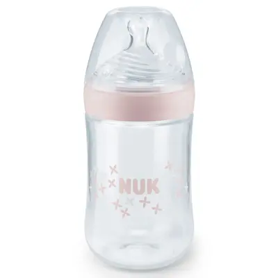 Nuk Silikon Emzikli Nature Sense PP Biberon 260 ml Pembe