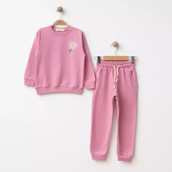 Bebolly 2li Takım Papatya Baskılı Pembe