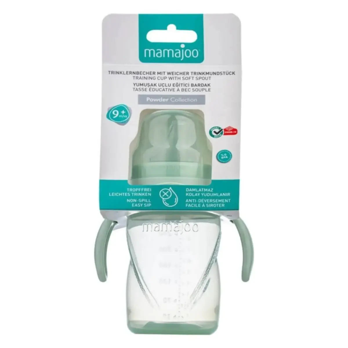 Mamajoo Kulplu Eğitici Bardak 270 ml Powder Green