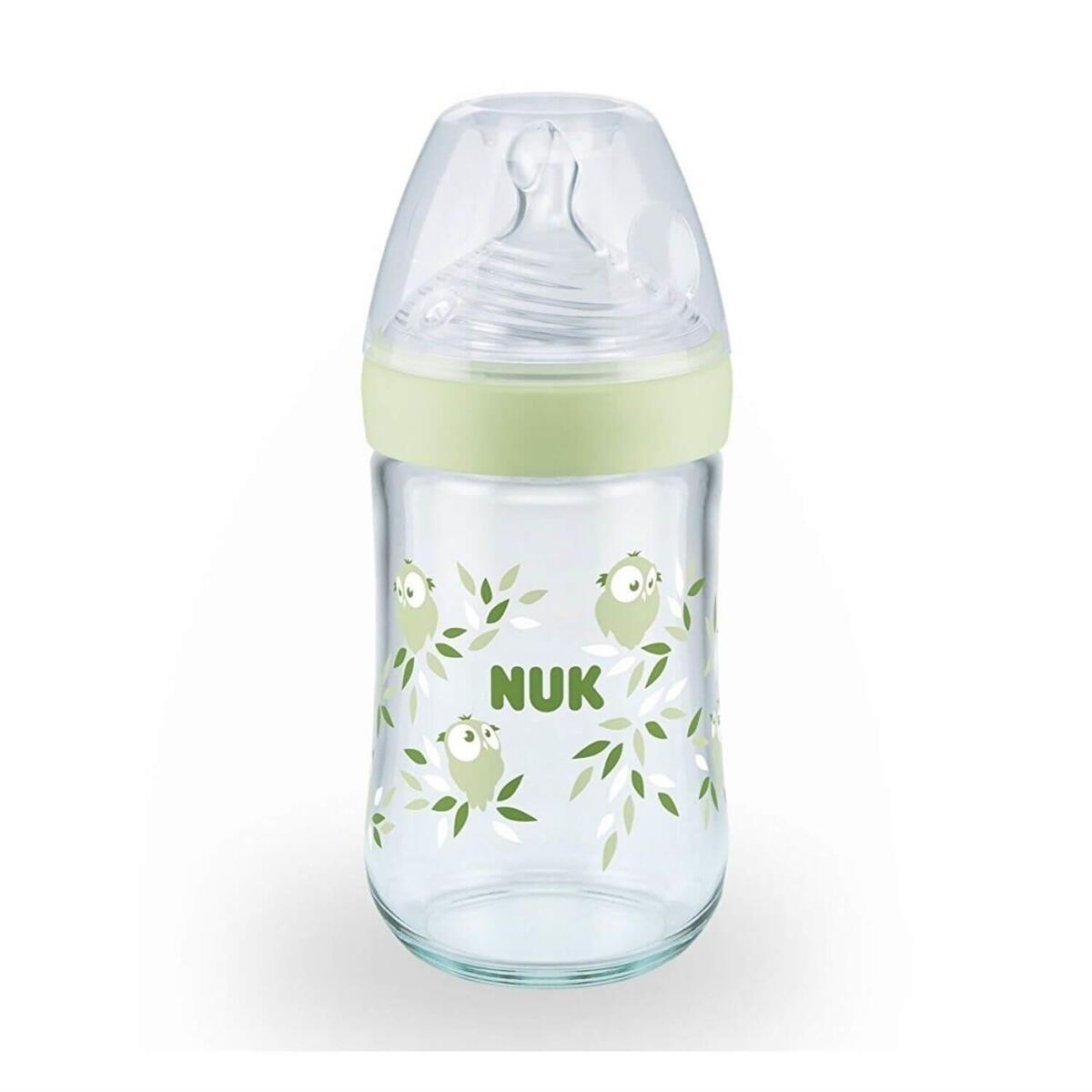Nuk Nature Sense Isı Göstergeli Cam Biberon 240 ml Yeşil