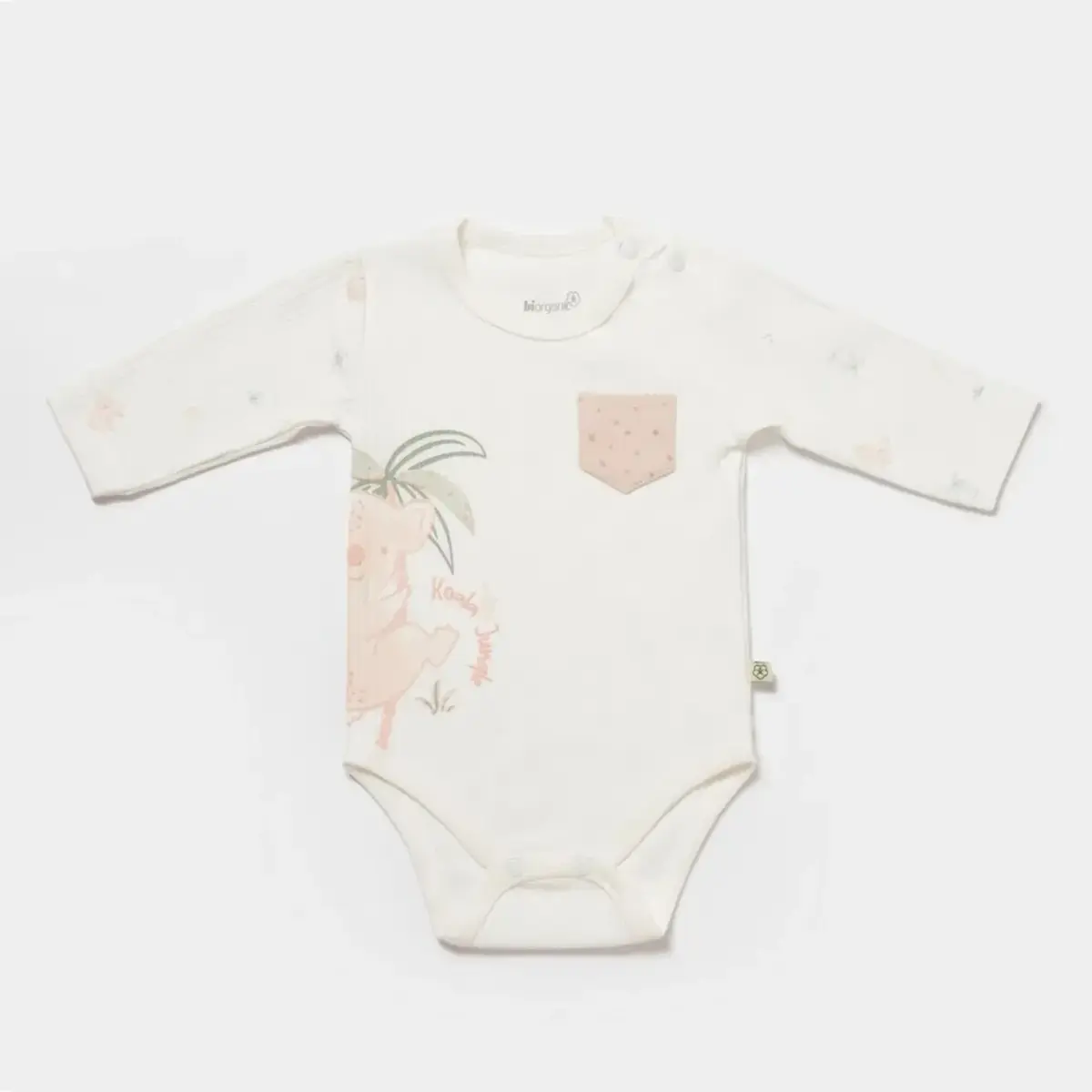 Bibaby Organik Body Uzun Kol Koala Jungle Pembe