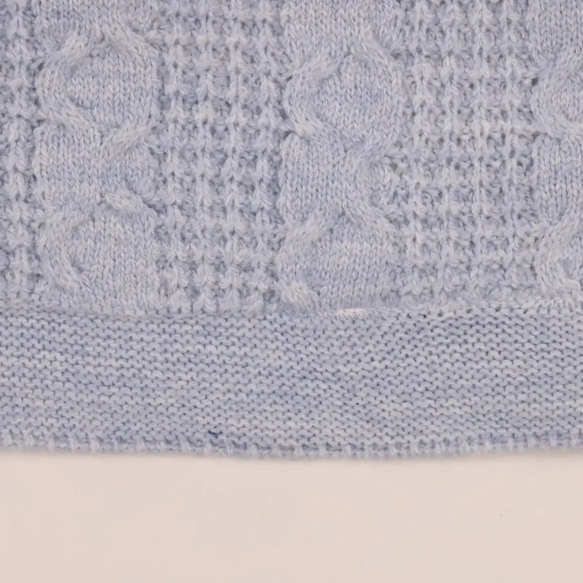 Mini Damla Battaniye Triko Penguen Nakışlı 80x100cm Mavi