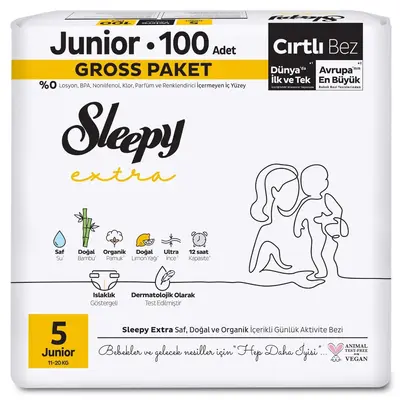 Sleepy Bebek Bezi Natural 5 Numara Junior 100lü Gross Paket