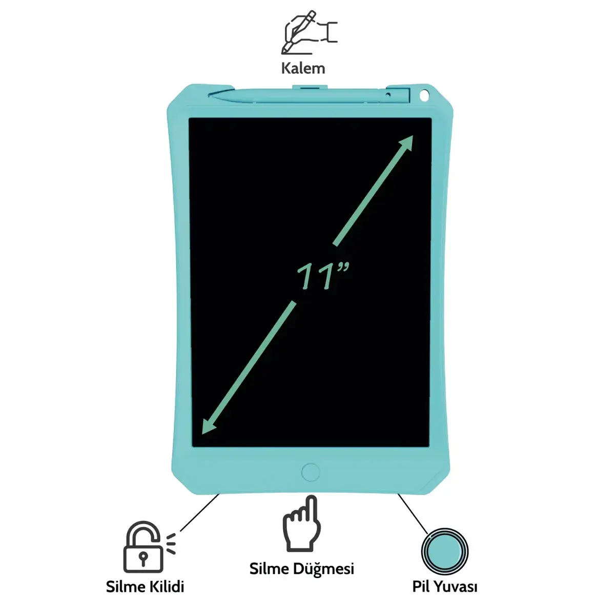 Wicue LCD Dijital Çizim Tableti 11" Mavi