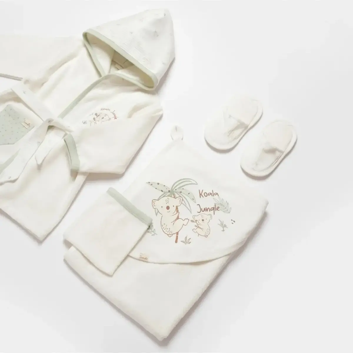 Bibaby Organik Bornoz Takımı Koala Jungle Mint