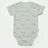 Bibaby Organik Body Kısa Kol I Love To My Mama Bej - Mint