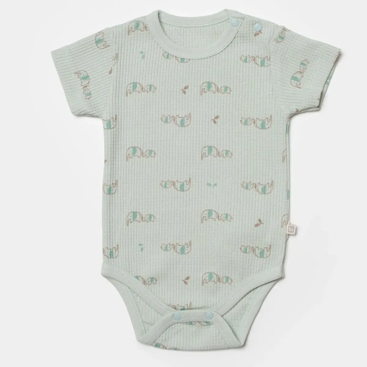 Bibaby Organik Body Kısa Kol I Love To My Mama Bej - Mint
