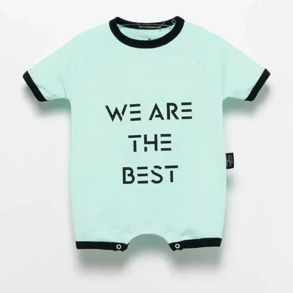 Moi Noi We Are The Best Baskılı Şortlu Tulum Mint