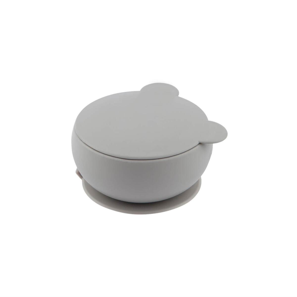 OiOi Vakum Tabanlı Silikon Kapaklı Kase6+ Ay Powder Grey