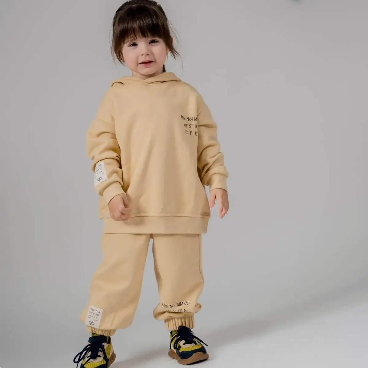 Moi Noi 2li Takım Kapüşonlu Basic Bej