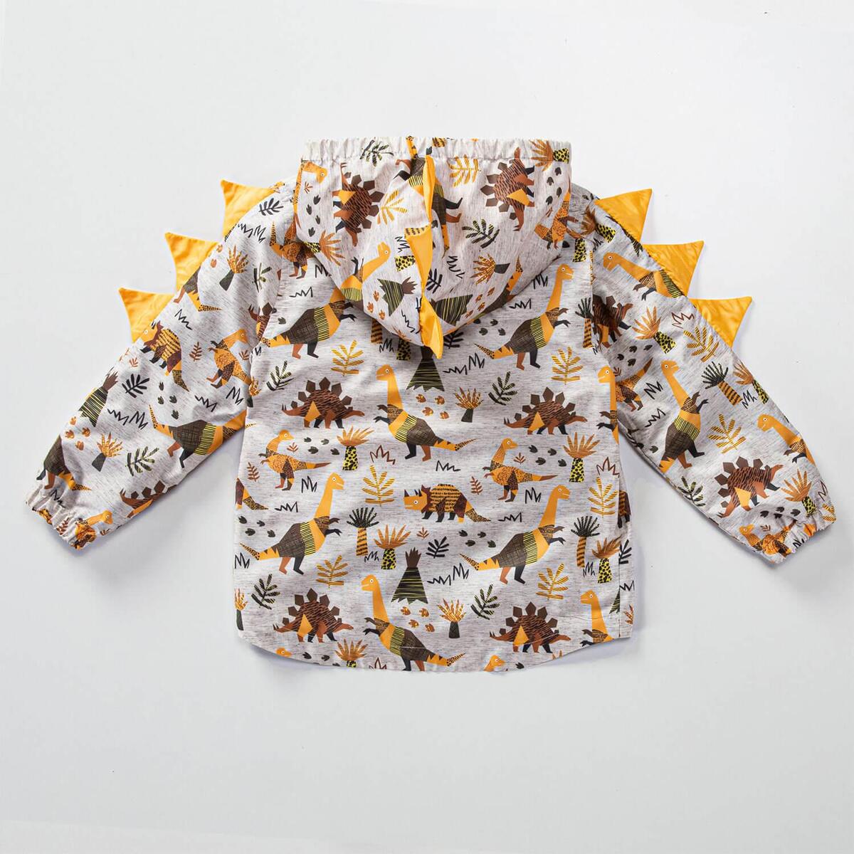 Midimod Yağmurluk Dinazor Baskılı Hardal