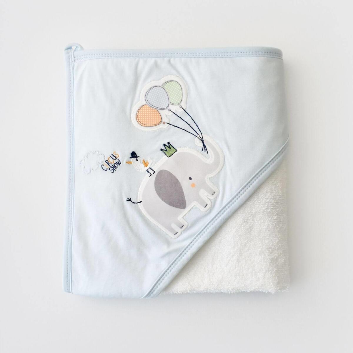 Bibaby Havlu Flying Elephant Ekru - Mavi