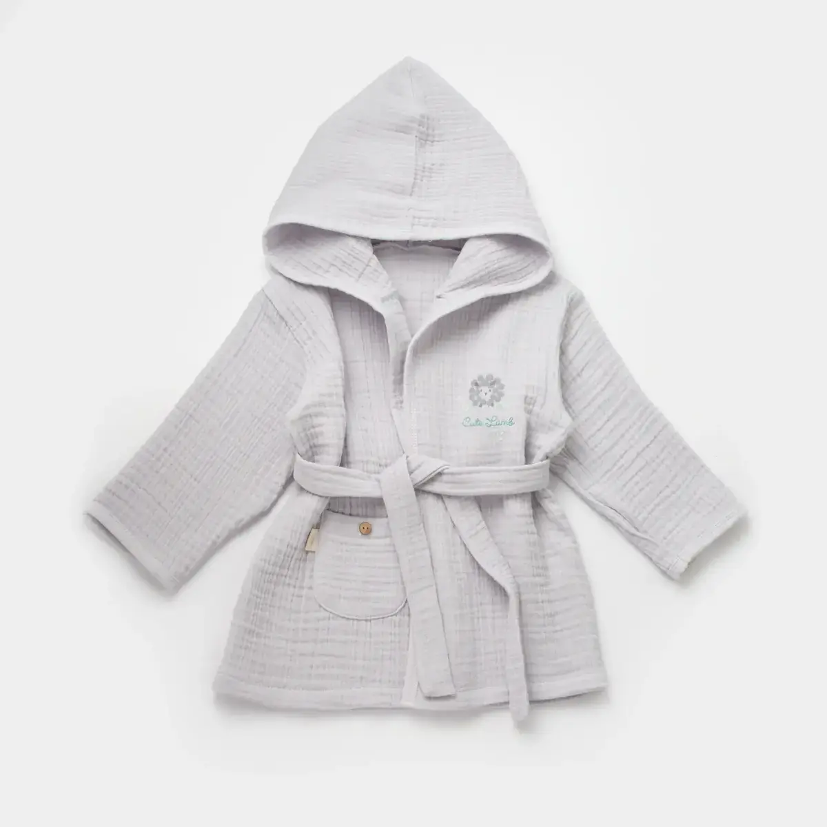 Bibaby Bebek Bornozu Lamb Friends Gri