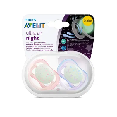 Philips Avent SCF376/12 Ultra Air Karanlıkta Parlar Silikon Emzik 0-6 Ay Kız Pembe