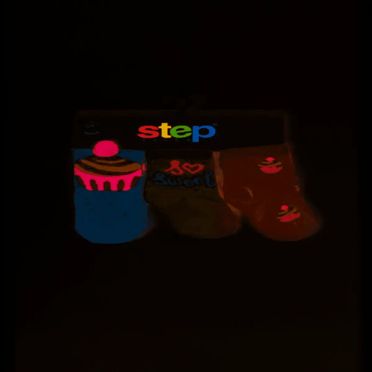 Step Çorap Soket 3lü 3D Cupcake