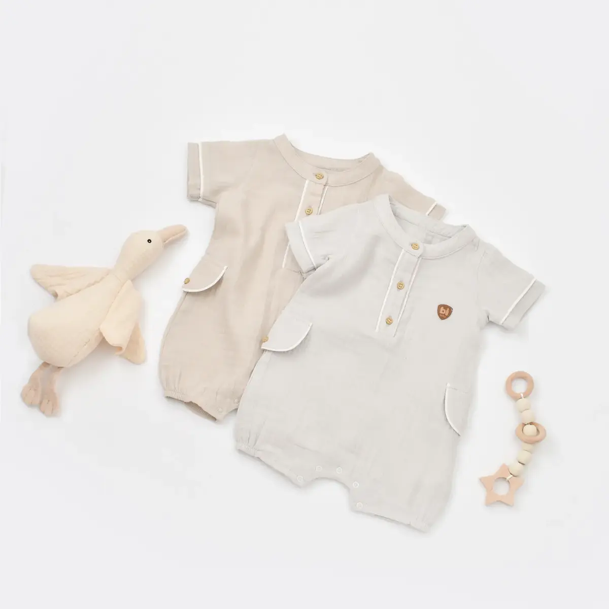 Bibaby Tulum Şortlu Müslin Maestro Bej