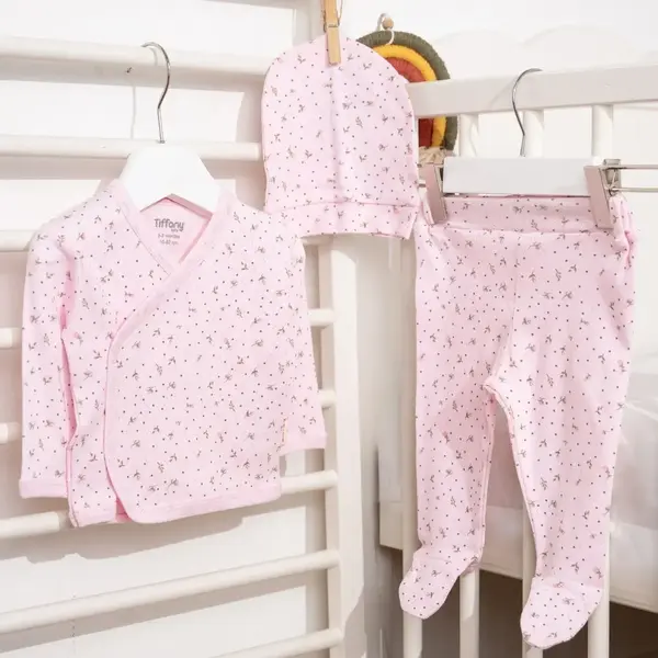 Tiffany Zıbın Takımı 3lü Jakarlı Flowering Theme Pembe