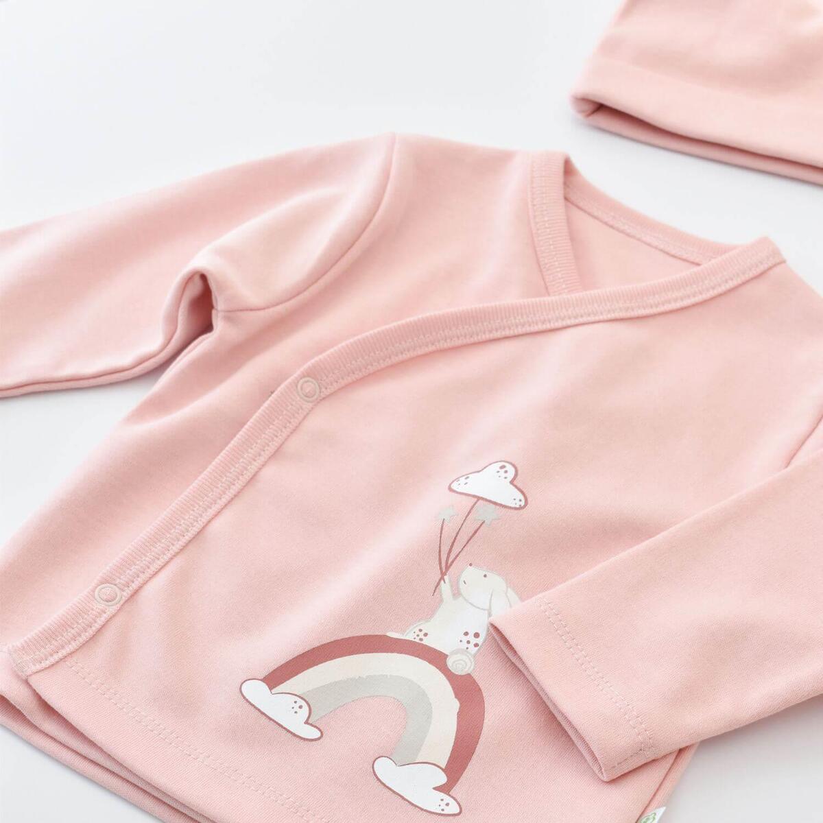 Bibaby Organik Zıbın Takımı 3lü Live Color Rabbit Somon
