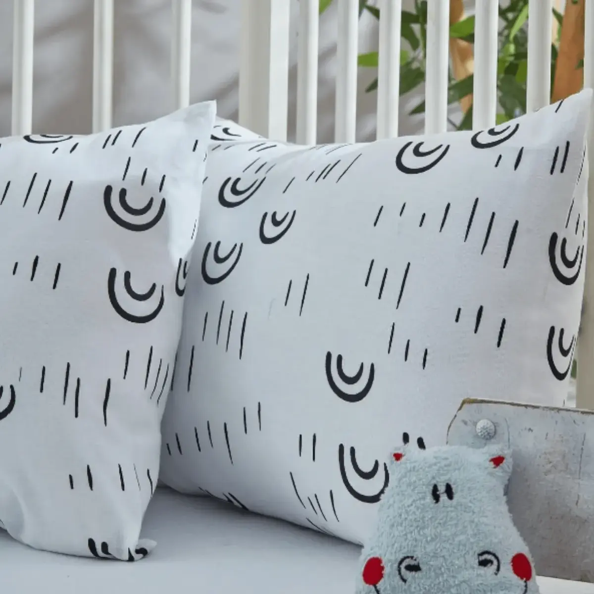 Penye Bebek Çarşaf Ve Yastık Kılıfı Rainy 60*120