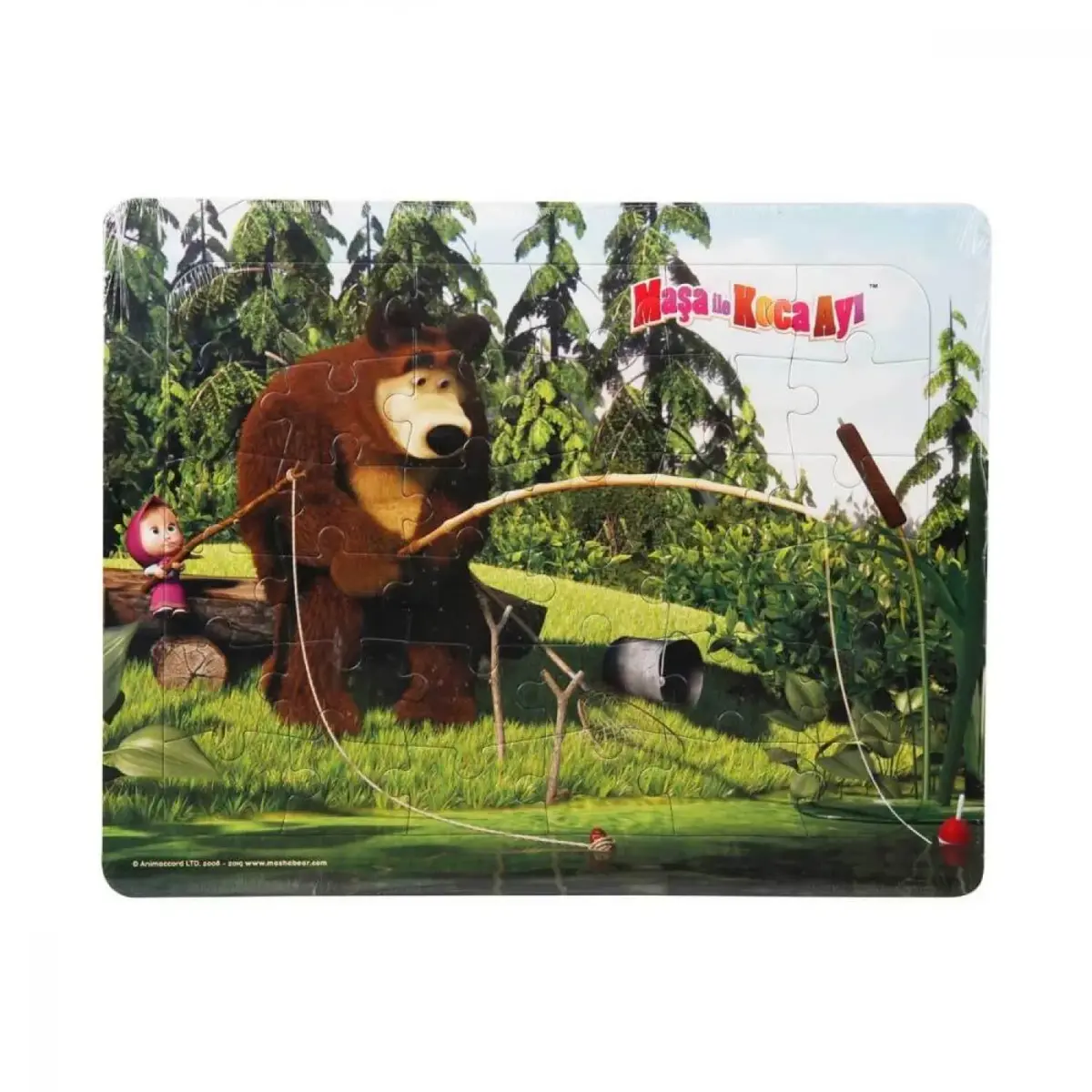 Frame Puzzle Masha ve Koca Ayı Balık Tutuyor 36 Parça