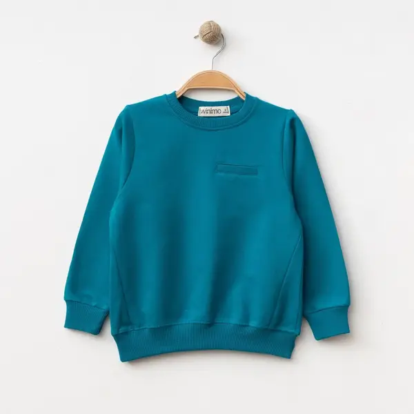 Winimo Sweatshirt Parçalı Basic Turkuaz