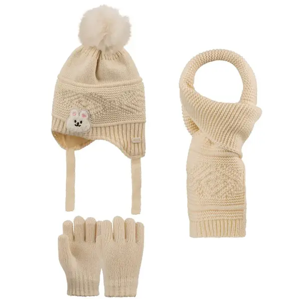Kitti Eldiven Atkı Bere Takım 1-4 Yaş Ekru Asortili
