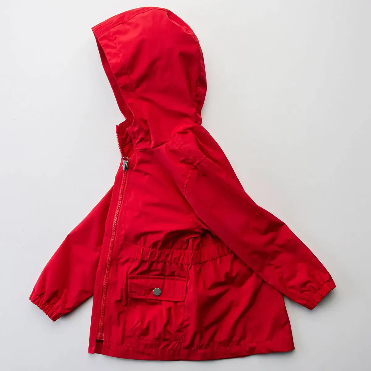 Midimod Yağmurluk Ponponlu Kırmızı