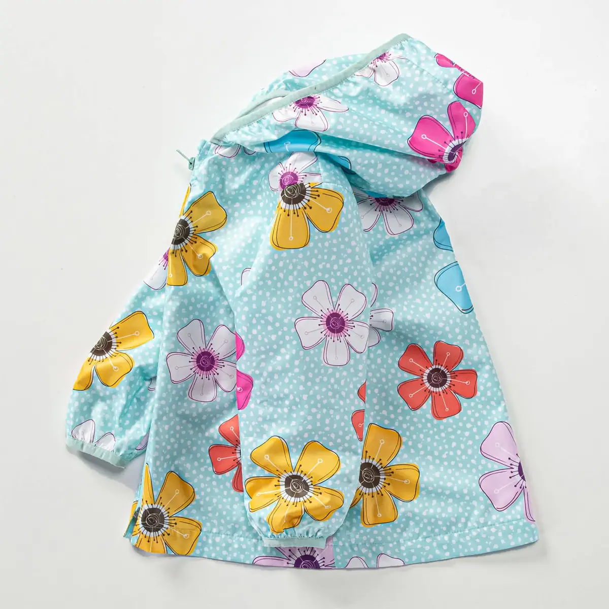 Midimod Yağmurluk Çiçek Baskılı Mint