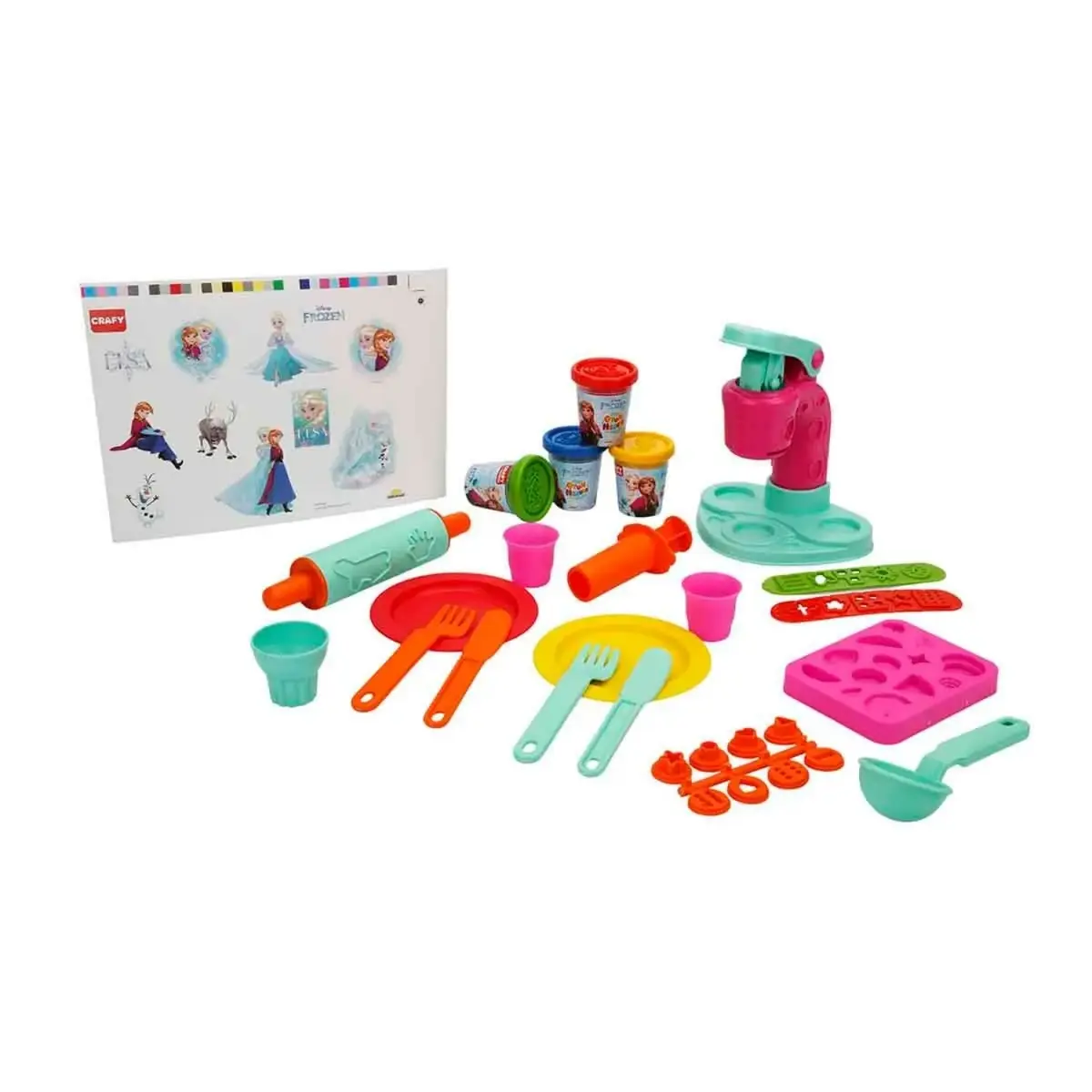 Crafy Frozen Dondurma Fabrikası Oyun Hamuru Seti 200 g 29 Parça