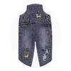 Overdo Salopet Kedi Nakışlı Mavi Denim