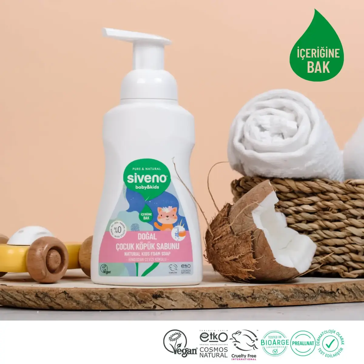 Siveno Kids %100 Zeytinyağlı Doğal Kids Köpük Sabun 250 ml 