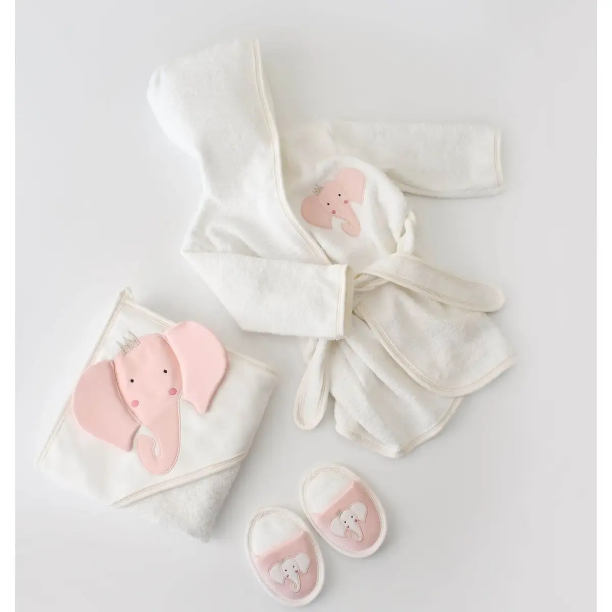Bibaby Bornoz Takımı Princess Elephant Ekru - Pembe
