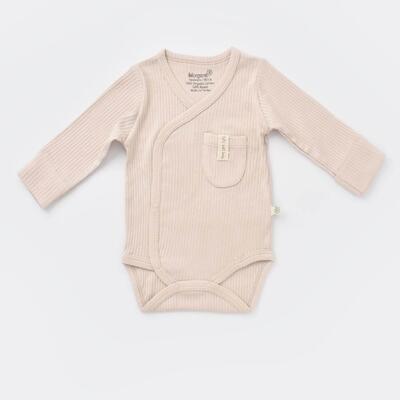 Bibaby Organik Body Kruvaze Eldivenli Soft Modal Bej