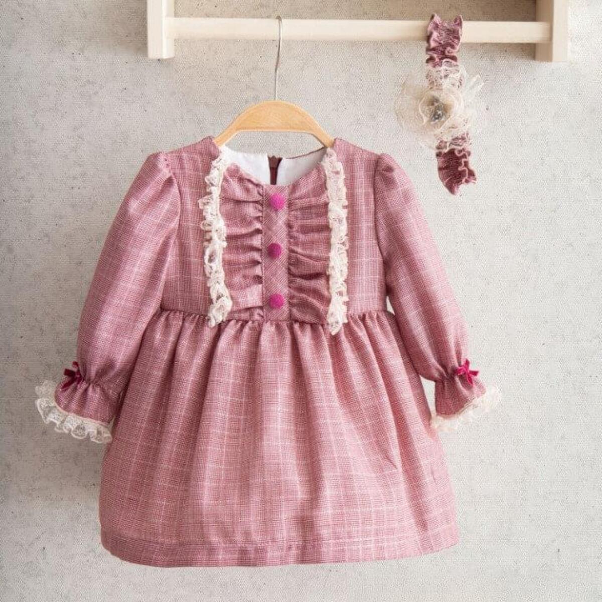 Miomini Elbise Saç Bantlı Windy Fırfırlı Düğmeli Bordo