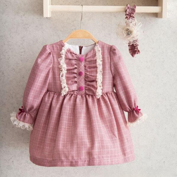 Miomini Elbise Saç Bantlı Windy Fırfırlı Düğmeli Bordo