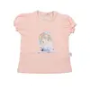 Mini Damla T-Shirt Kedili Kız Somon